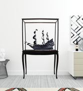 69" Black Black Pearl Pirate Floor Display Boat Hand Painted Decorative Boat